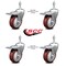 Service Caster 4 Inch Maroon Polyurethane Swivel 3/8 Inch Stem Caster Set with Total Lock Brake SCC-TSTTL20S414-PPUB-MRN-381615-4 - alternate 2